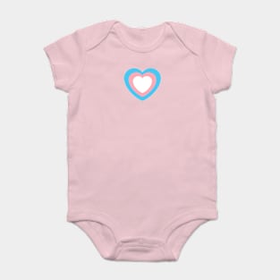 Transgender Flag Colors as Heart Baby Bodysuit